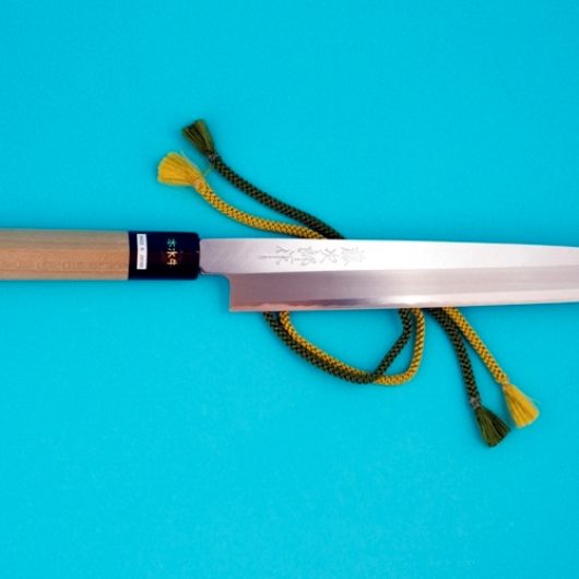 Cuchillo artesano japones de tipo yanagi de acero aogami